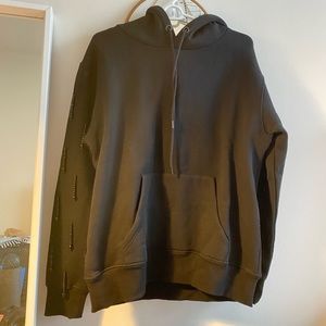 black hoodie with beads